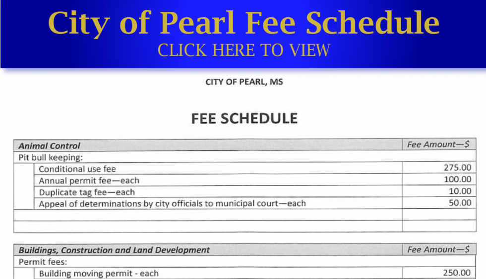 Fee Schedule - City of Pearl