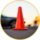 Construction cone on a street