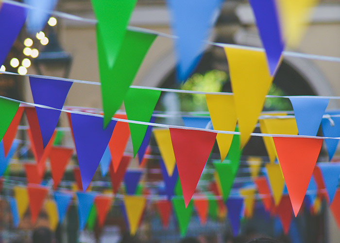 Colorful bunting banner