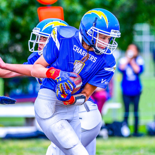 Boy playing football