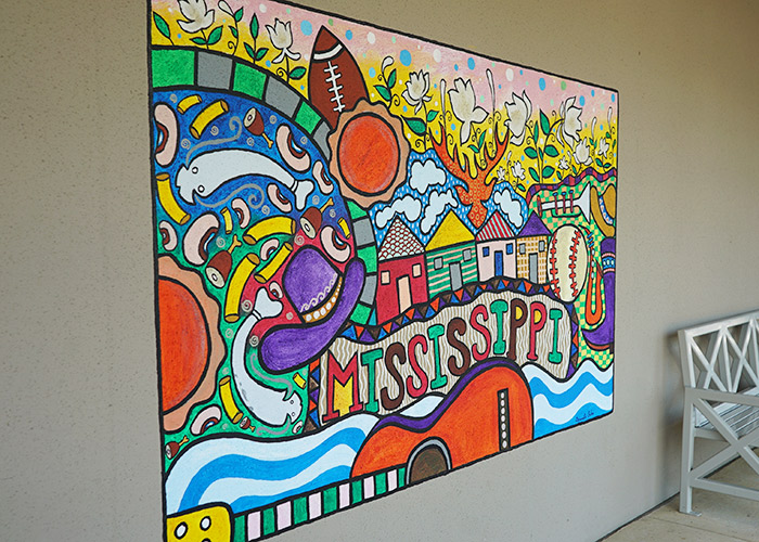 Mural displaying the word "Mississippi" in Pearl, Mississippi