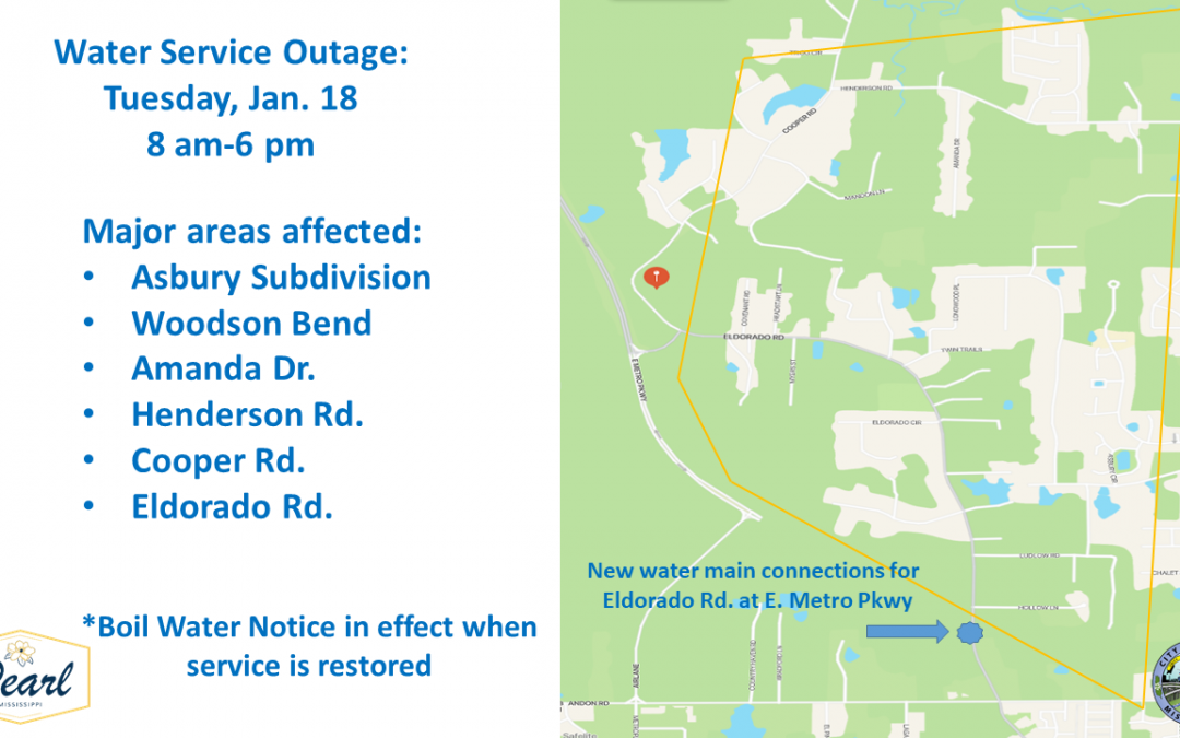Water Outage in NE Pearl Tues. Jan. 18.