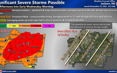Severe Storms Expected Tuesday into Wednesday
