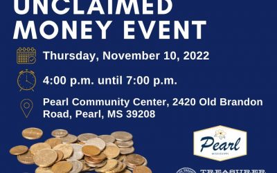 Unlaimed Money Event in Pearl, Nov. 10
