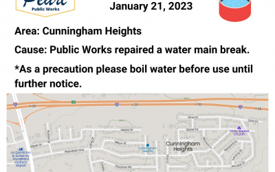 Boil Water Alert for 1.21.23: Cunningham Heights Area
