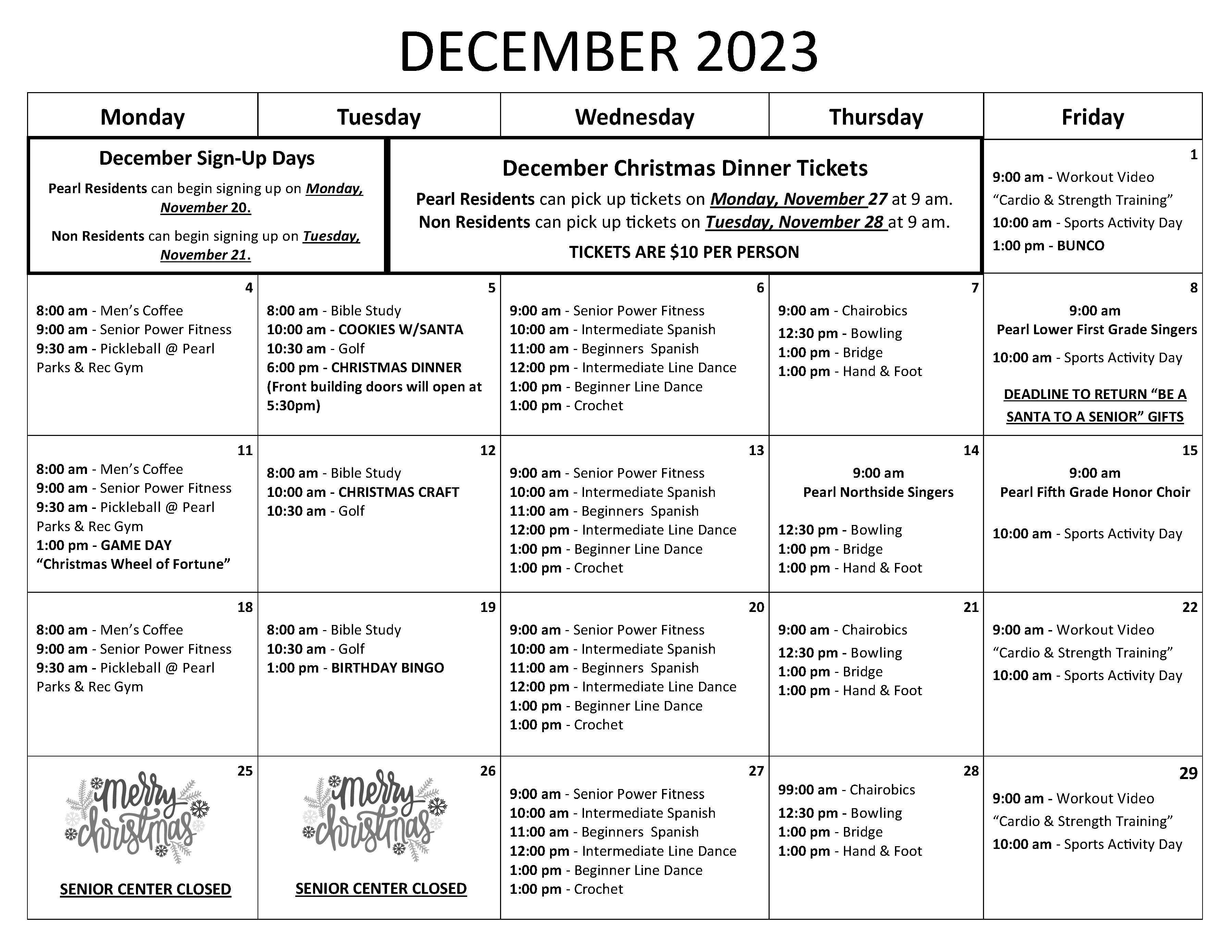 Calendar – 12 December 2023