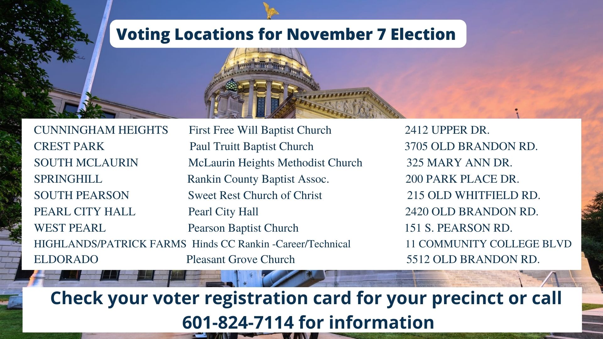 General Election for County and State Offices is Nov. 7